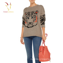 &quot;Invierno manga larga Intarsia Cashmere Knit punto suéter de lana diseños para damas&quot;